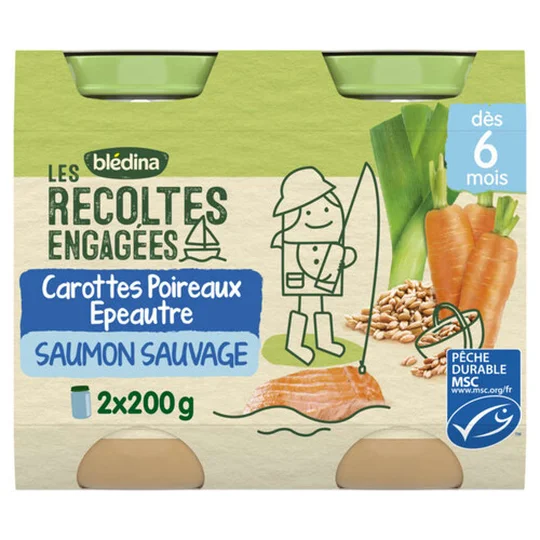 Carottes poireaux epeautre saumon sauvage - dès 6 mois