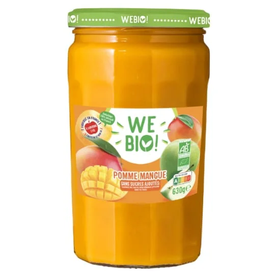 Compote pomme mangue bio sans sucres ajoutés