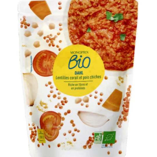 Dahl lentilles corail et pois chiches