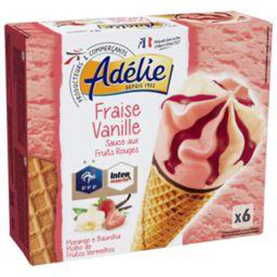 Cônes fraise vanille