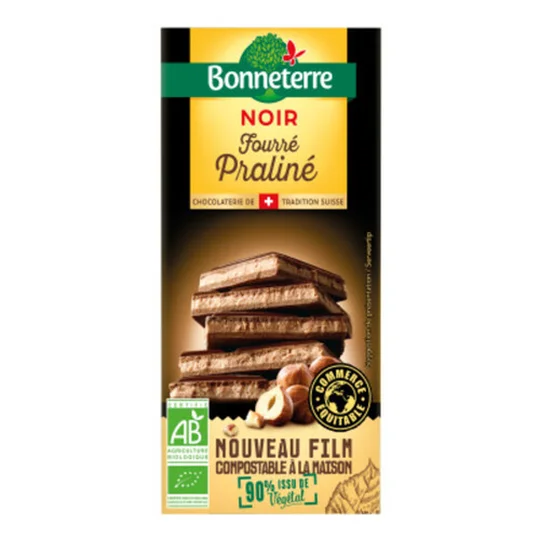 Chocolat Noir Fourré Praliné Bio