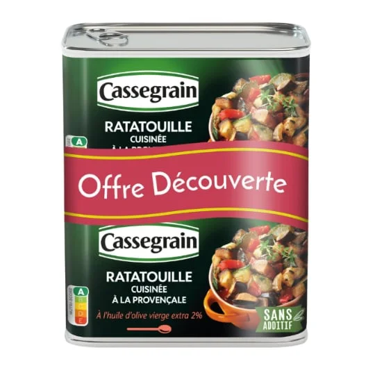 Légumes cuisinés ratatouille à la Provençale à l'huile d'olive vierge-extra