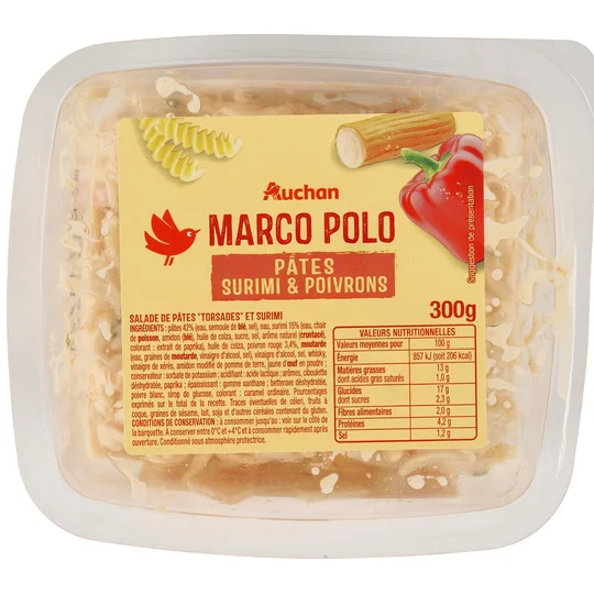 Salade Marco Polo aux pâtes et surimi
