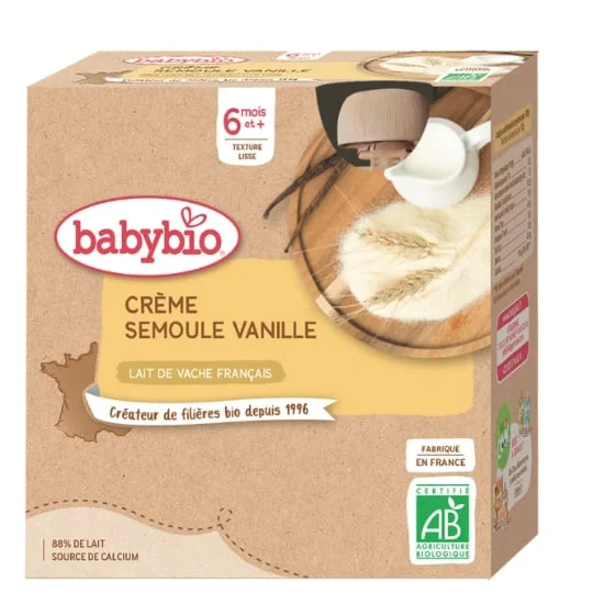 Desserts bébé dès 6 mois semoule vanille