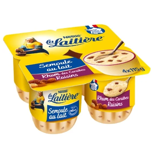 Semoule au lait rhum raisin