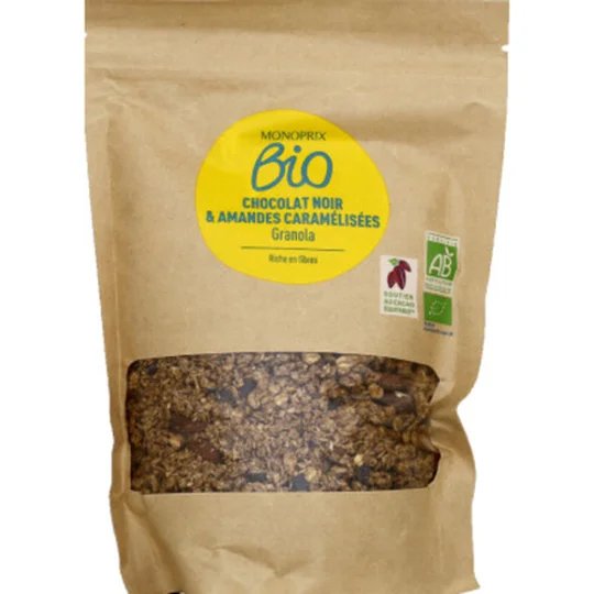 Granola chocolat noir & amandes caramélisées bio