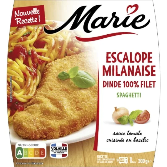Plat cuisiné escalope milanaise/spaghetti