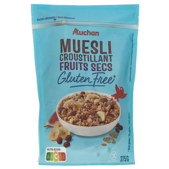 Muesli croustillant fruits secs sans gluten