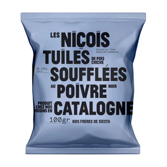 Tuiles soufflées de pois chiches poivre noir