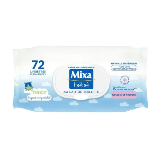 Lingettes Bébé Lait de Toilette