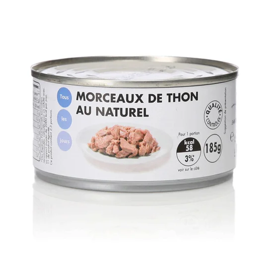 Morceaux de thon au naturel