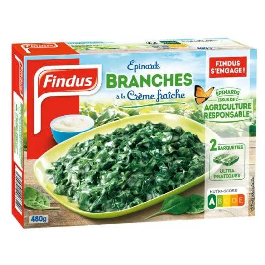 Légumes cuisinés épinards branches à la crème