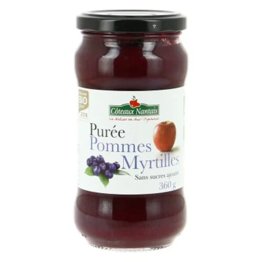 Purée Pommes Myrtille Sans Sucres Ajoutés Bio