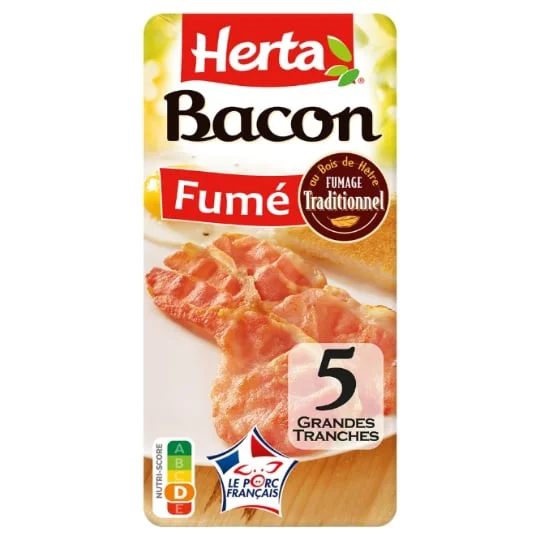 Bacon fumé grandes tranches