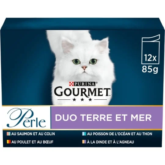 Patée pour chat duos de la mer et de viandes