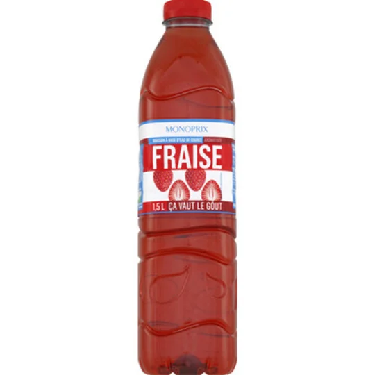 Boisson à base d'eau de source saveur fraise