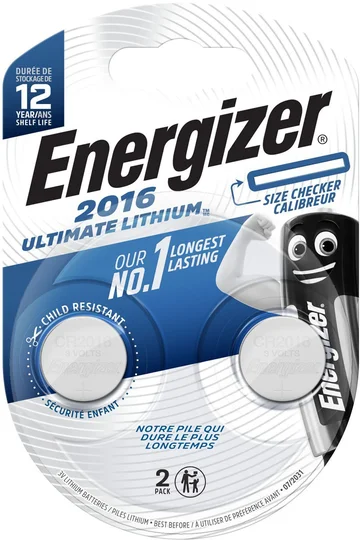 Piles bouton Ultimate Lithium 2016, pack de2