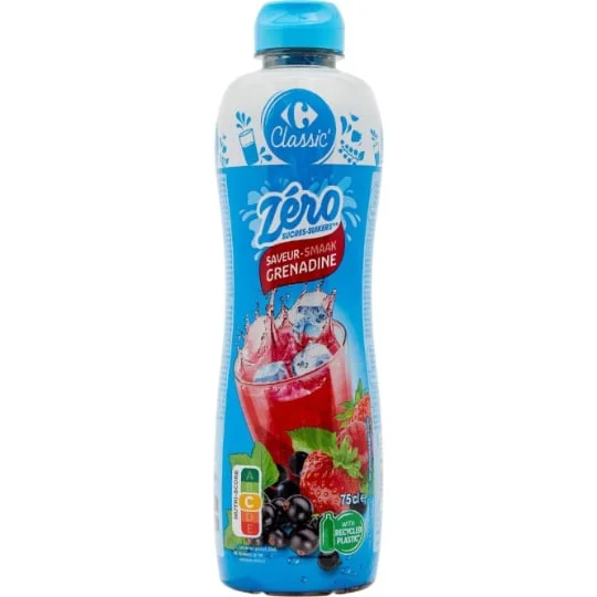 Sirop grenadine zéro sucres