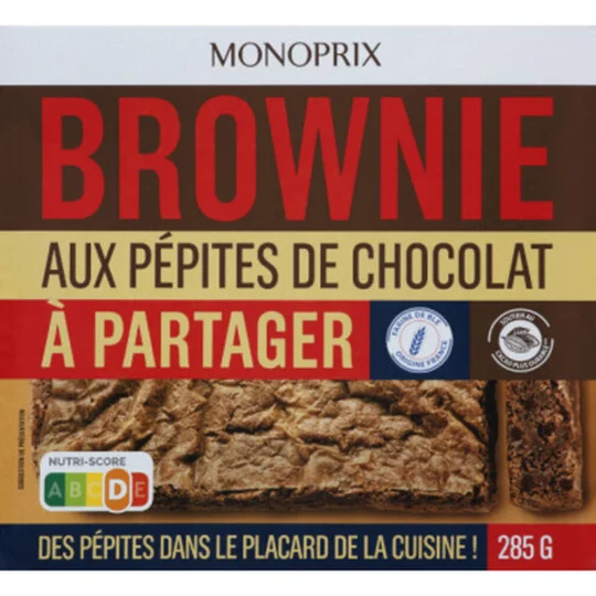 Brownie aux pépites de chocolat à partager