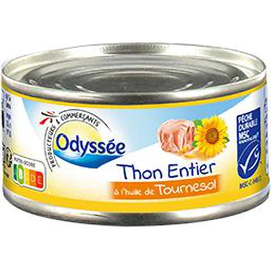 Thon entier à l'huile de tournesol