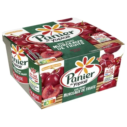 Yaourt cerise aux morceaux de fruits