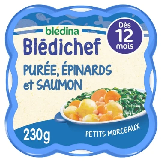 Plat bébé purée épinards saumon - dès 12 mois