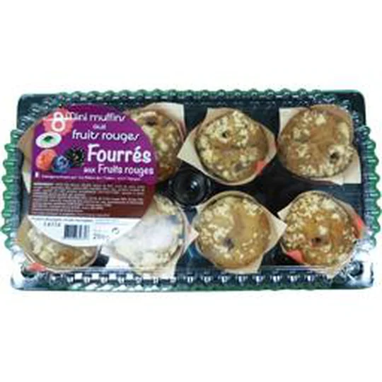 Mini muffins aux fruits rouges fourrés aux fruits rouges