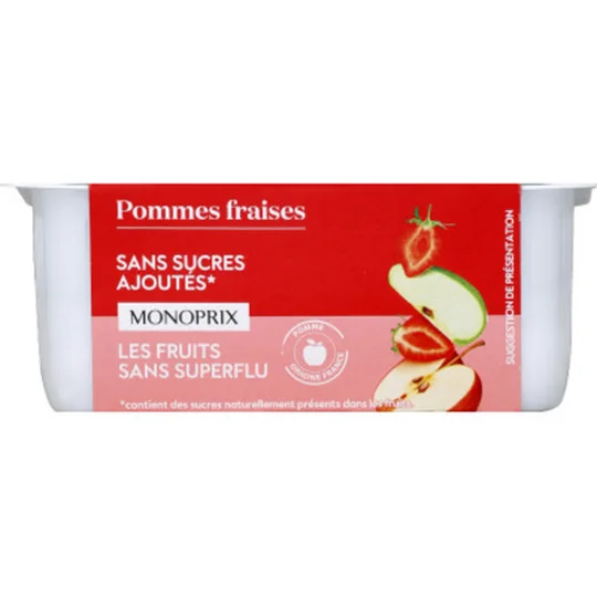 Compote pommmes fraises sans sucres ajoutés