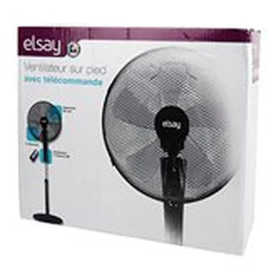 Ventilateur sur pied 40cm Elsay 45W - télécommande 3 vitesses