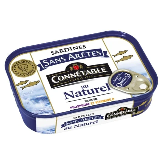 Sardines sans arêtes au naturel
