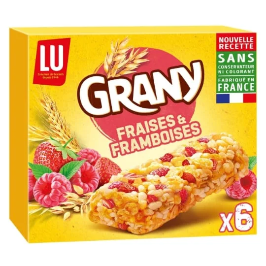 Barres de céréales aux fraises et aux framboises