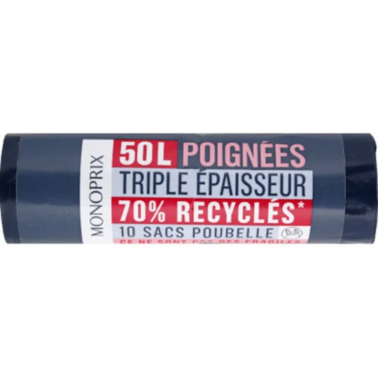 Sacs poubelle à poignées 50 L