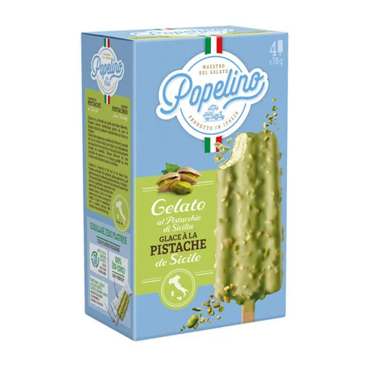 Bâtonnet pistache de Sicile enrobage chocolat blanc pistache
