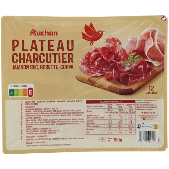 Plateau de Charcuterie jambon sec rosette coppa