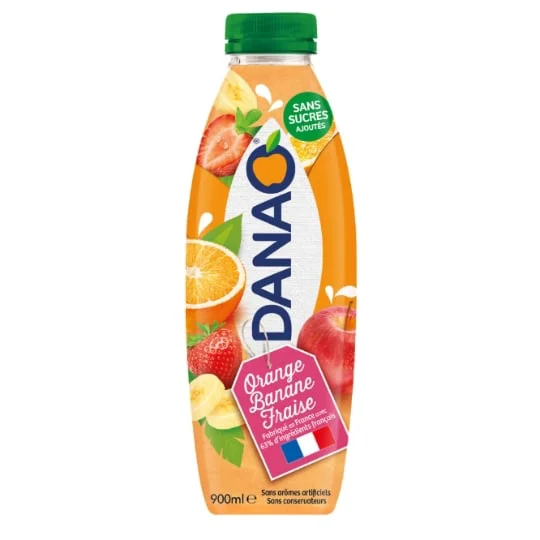 Boisson lactée orange banane fraise sans sucres ajoutés