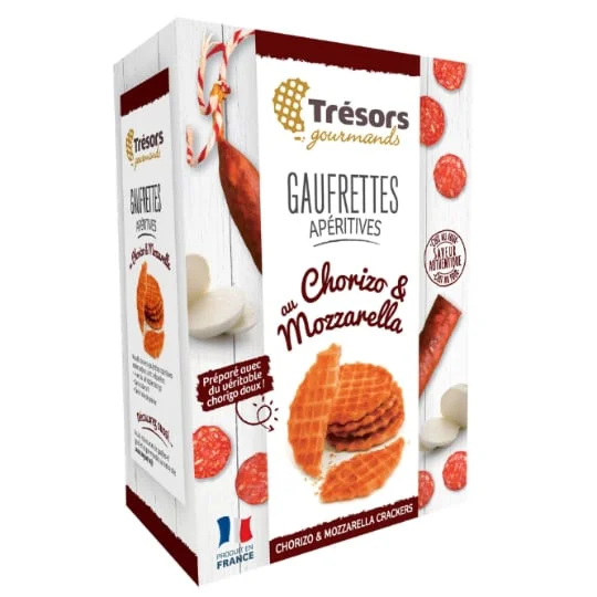 Biscuits apéritifs gaufrettes chorizo mozzarella