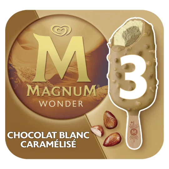 Wonder glace chocolat blanc caramélisé