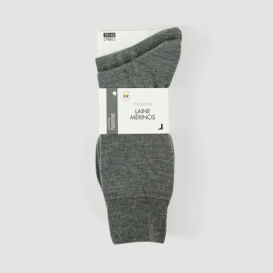 Paires De Chaussettes En Laine Mérinos Bleu Marine T.39/42