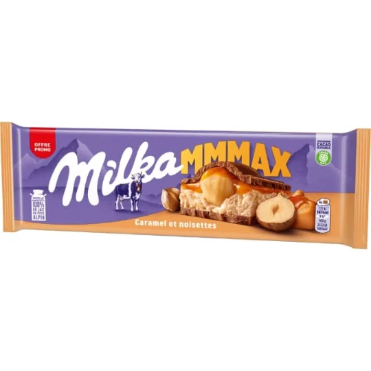 Mmmax Tablette de chocolat au lait fourré caramel et noisettes