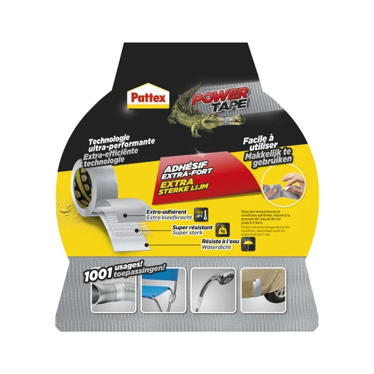 Ruban adhésif extra fort Power Tape gris, 25M