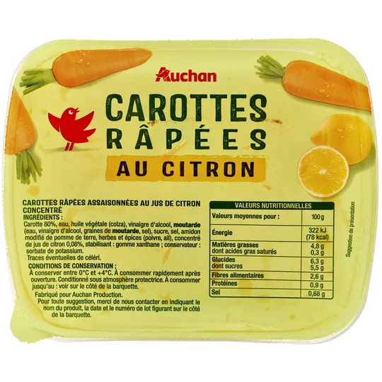 Carottes râpées au citron