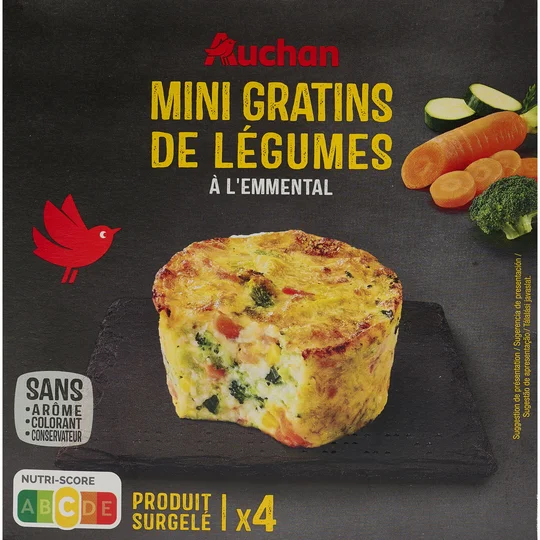 Mini gratin aux légumes crème fraîche et emmental