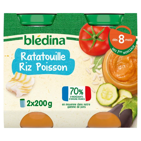 Petit pot bébé Riz ratatouille poisson - dès 8 mois