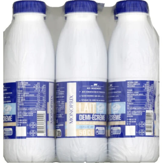 Lait demi-écrémé stérilisé UHT