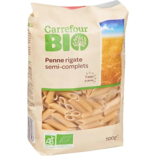 Pâtes Bio semi-complets penne rigate