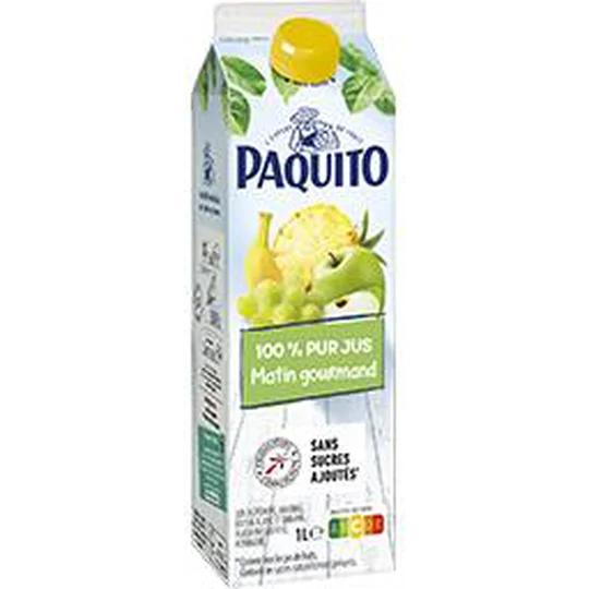100% pur jus matin gourmand sans sucres ajoutés
