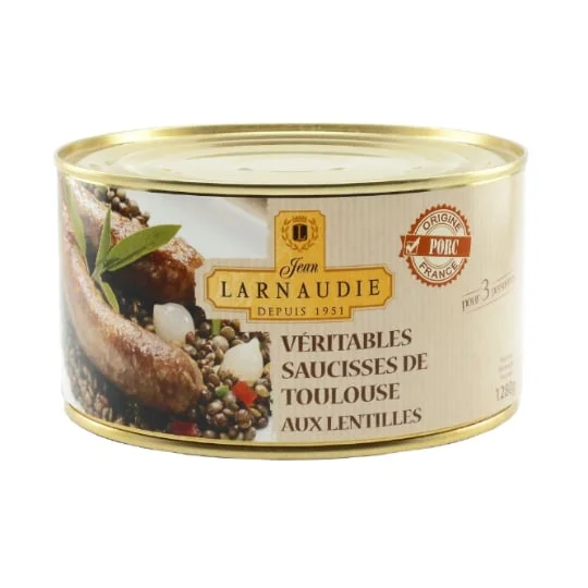 Saucisses de Toulouse aux lentilles