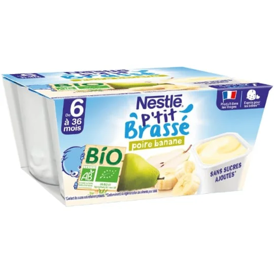 Dessert bébé dès 6 mois banane poire bio