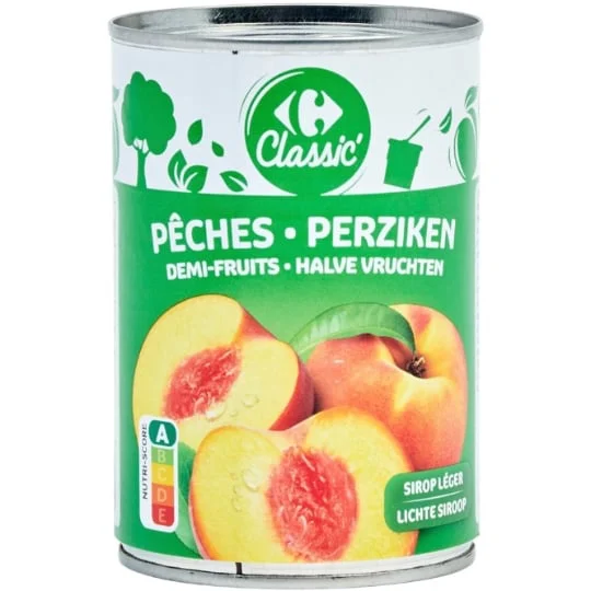 Fruits au sirop pêche demi-fruits