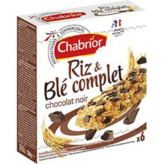 Barre riz & blé complet chocolat noir
